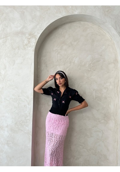 Verymoda Kol Ucu Etek Gipeli Düğmeli Gömlek Vmd1779 SİYAH