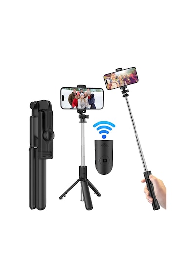 Selfie Çubuğu Tripod 3'ü 1 Arada Bluetooth Uzaktan Kumandalı Telefon Tutucu, 360 Döner Başlık, Apple iOS Uyumlu & Androi Genel Selfie Çubuğu Tripod 3'ü 1 Arada Bluetooth Uzaktan Kumandalı Telefon Tutucu, 360 Döner Başlık, Apple iOS Uyumlu & Androi Genel