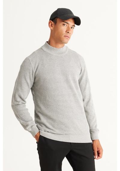 AC&Co / Altınyıldız Classics Erkek Grı Melanj Recycle Standart Fit Normal Kesim Yarım Balıkçı Yaka Pamuklu Jakarlı Triko Kazak Gri Melanj AC&Co / Altınyıldız Classics Erkek Grı Melanj Recycle Standart Fit Normal Kesim Yarım Balıkçı Yaka Pamuklu Jakarlı Triko Kazak Gri Melanj