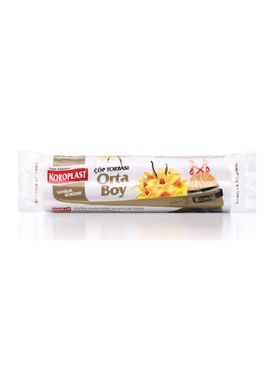 2 Adet Koroplast Çöp Torbası Hapsetme Vanilya Büzgülü Orta Boy 15'li