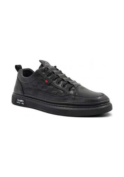 Erkek Rahat Taban Lastik Bağcıklı Sneaker Gerçek Deri Mc 19039 Beyaz Siyah