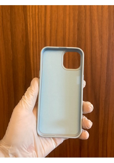 Apple iPhone Uyumlu 13/14 Leopar Baskılı İçi Kadife Silikon Telefon Kılıfı Mavi