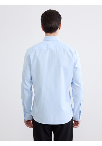 Lcw Busıness Mavi Slim Fit Armürlü Erkek Gömlek