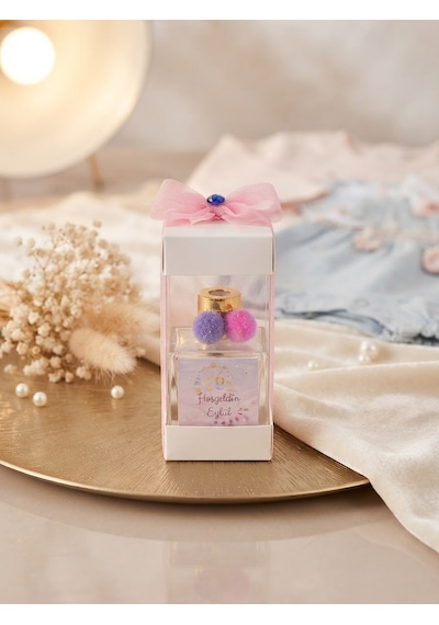 Kişiye Özel İsim Etiketli 50 Cc Cam Şişe Japon Kirazı Oda Kokusu Süslemeli Bebek Doğum Hediyeliği 20 Li Paket Renk Seçenekli
