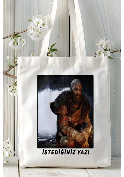 Art Hediye God Of War Oyun Baskılı Omuz Çanta Kişiye Özel Model 19 Çok Renkli