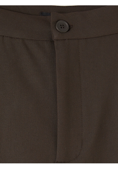 Lcw Modest Kahverengi Loose Fit Kadın Pileli Kumaş Pantolon