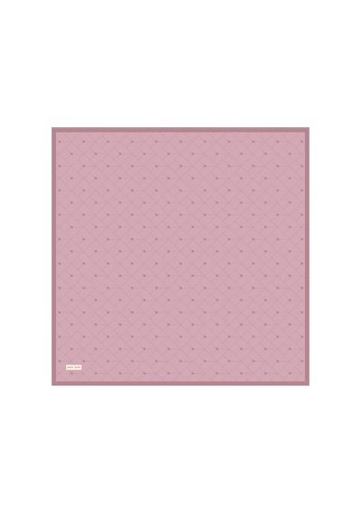 Pierre Cardin Pembe Logo Desenli 90x90 İpek Krep Saten Eşarp Pembe Logo Desenli Pembe Logo Desenli