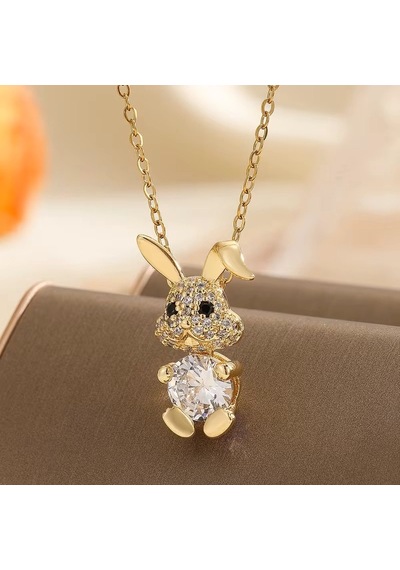 Kadın Kolye Thumper Luxury Bunny Premium Taşlı Altın Kaplama Kolye Altın