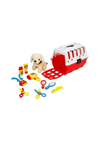 Çantalı Peluş Oyuncak Köpek Kuaför Seti