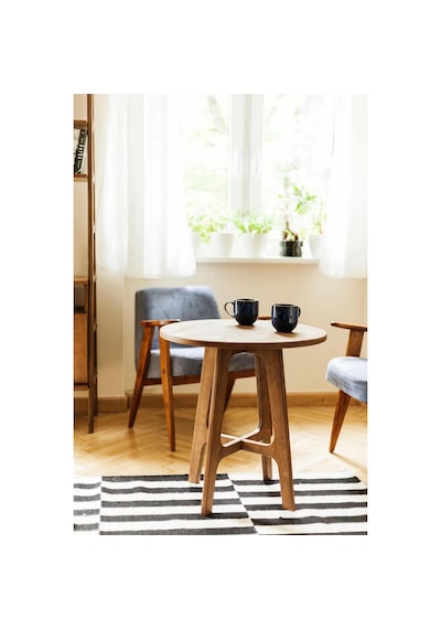Woodesk Breva, Ahşap Orta Sehpa, Coffee Table, 60x60 Ceviz Renk