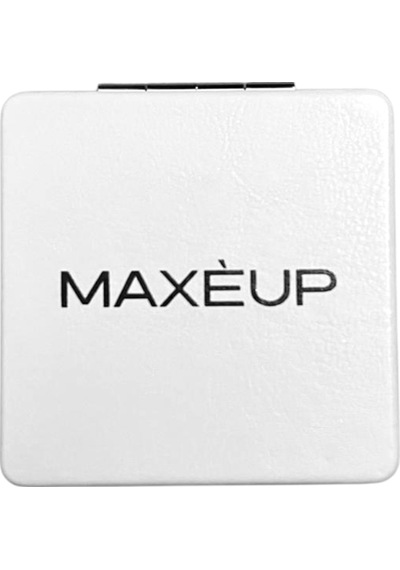 Maxeup Çift Taraflı Kapaklı Ayna Taşınabilir Cep Aynası Mini Makyaj Aynası Pocket Mirror Beyaz
