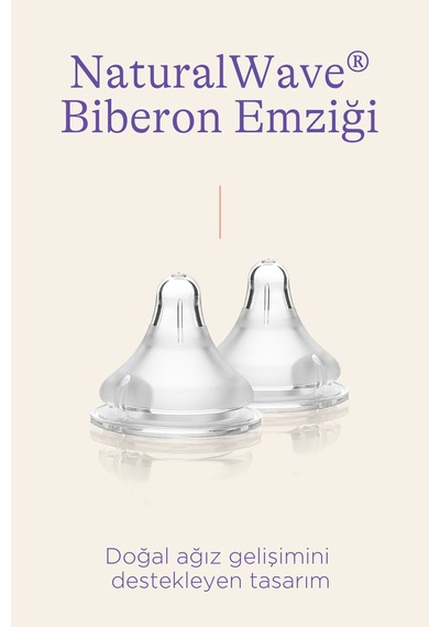Naturalwave 2'li Biberon Emziği Yavaş Akışlı 1 Ay+
