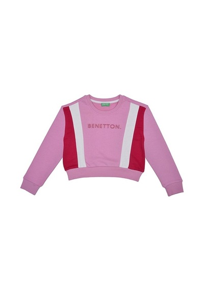 Benetton Pembe Kız Çocuk Basic Sweatshirt Bnt-g21534