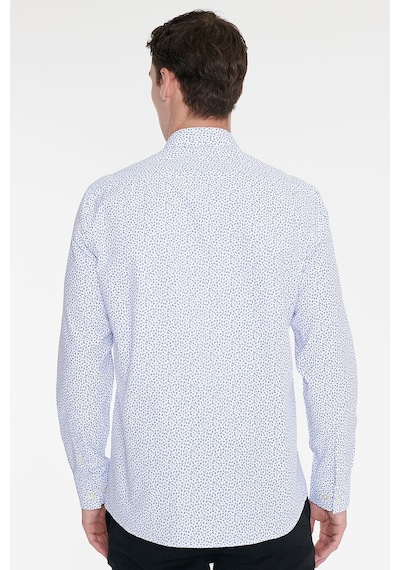 Ac&Co / Altınyıldız Classics Erkek Beyaz Mavı Pamuklu Slim Fit Dar Kesim Klasik Yaka Baskılı Gömlek Ac&Co / Altınyıldız Classics Erkek Beyaz Mavı Pamuklu Slim Fit Dar Kesim Klasik Yaka Baskılı Gömlek