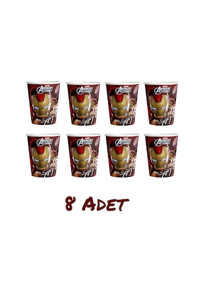 Demir Adam Parti Malzemeleri Karton Bardak 8 Adet Renkli Tüm Yaşlar