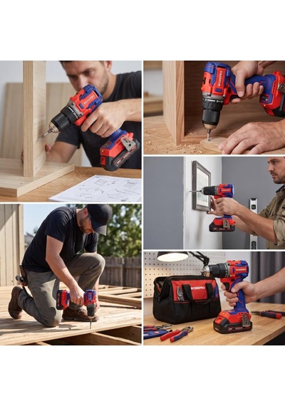 Workpro Wp390022 20volt 2.0ah Li-ion 65nm. Çift Akülü Kömürsüz Profesyonel Şarjlı Matkap