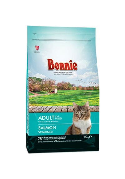 Bonnie Adult Kedi Maması Somon 1,5 Kg - 7 Adet Tarı