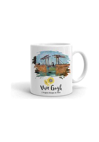 Van Gogh Bridge At Arles Seramik İthal Porselen Seramik Kupa Bardak Çok Renkli