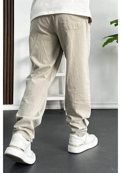 Edwox Erkek Baggy Kalıp Pantolon Bej Edw130