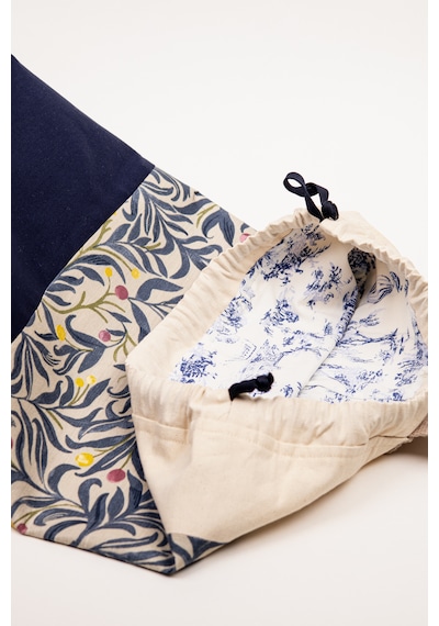 Fabric Craft Bag Sırt Çantası Büyük Boy Unisex Duck Kumaş Günlük Spor Seyahat Çantası Lacivert - Krem