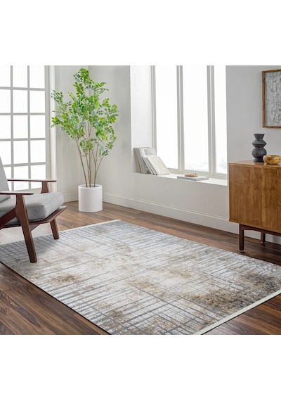 Bespoky Artex 5852a Geometrik Desenli Salon Halısı Dijital Baskı Gri - Antrasit Gri - Artemıs Artex-5852b