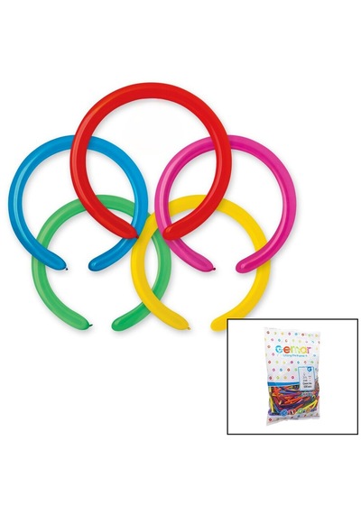 Sosis Uzun Balon 2 İnç - 5cm - 100pcs Çok Renkli