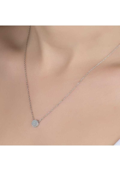Swarovski Taşlı Gümüş Çember Kadın Kolye (551181320)