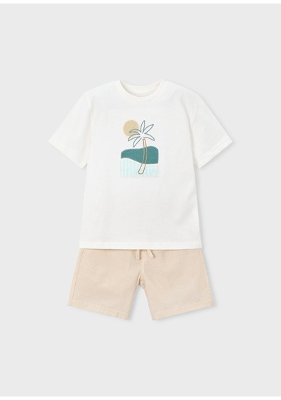Mayoral Erkek Çocuk Şort Ve Tshirt Takım Krem