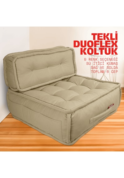 Xpermate Duoflex Sırtlı Minder İskandinav 80x80x30 Bej