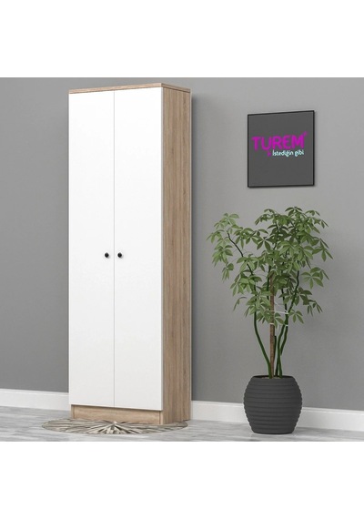Home Çok Amaçlı 2 Kapaklı 8 Raflı Dolap Suntalam Sis Gri