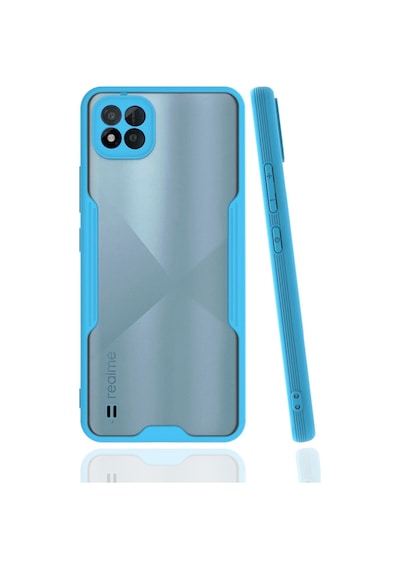 Newface - 179 - Realme C11 2021 Kılıf Platin Silikon - Csmo-tex - - Mavi