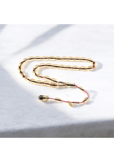 Özel Seri İmzalı Sistem Püsküllü 12x9 Mm Kapsül Kesim Ateş Kehribar Tesbih