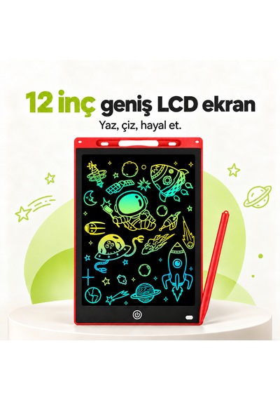 Npo Blic Btb5k 12" Lcd Renkli Ekranlı Kalemli Akıllı Çocuk Yazı Tahtası Ve Grafik Çizim Tableti
