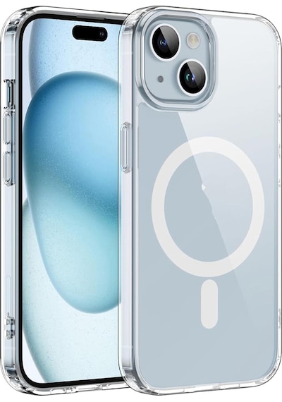Apple Uyumlu iPhone 15 Magsafe Manyetik Plastik Tpu Kılıf-al8113 Şeffaf