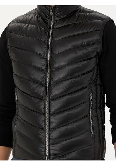 Cacharel Siyah Slim Fit İnce Kapitone Mont Yelek