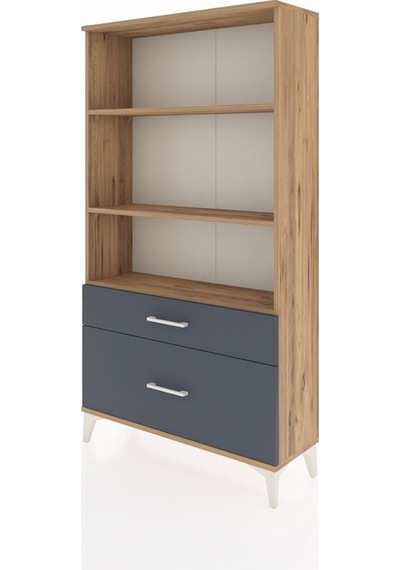Arges Dolap 3 Raflı 2 Çekmeceli 88x30x163 Çam-antrasit Atlas Çam