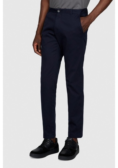 Sisley Slim Fit Vintage Efekt Chino Pantolon Erkek Lacivert Pantolon - 323a4dm6sf02y