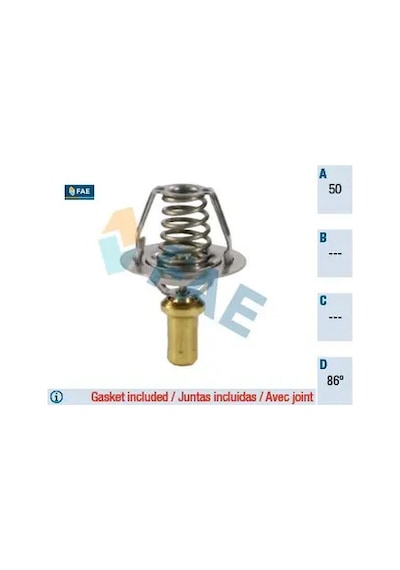 Termostat 86 R19 Clıo I 90 98 Express 95 97 Solenza 1.4 E6j E7j Fae 7700742617