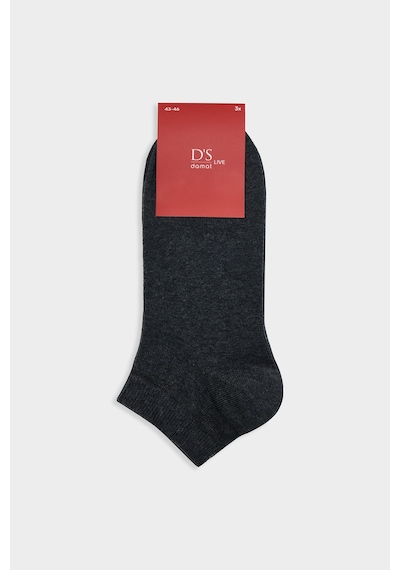 D'S Damat Ds Damat Antrasit 3'lü Pamuklu Spor Patik Çorap Set 6hc16ortpcst3