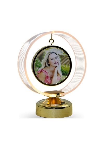 Büro Ev Ofis Hediyesi İçin 19x18cm Yuvarlak Led Fotoğraf Çerçevesi