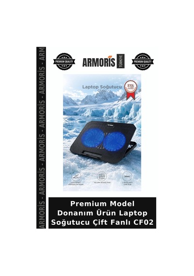 Premium Model Donanım Ürün Laptop Soğutucu Çift Fanlı Cf02
