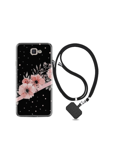 Samsung Galaxy Uyumlu A3 2017 Kılıf Ipli Askılı Flowers Dots 1423
