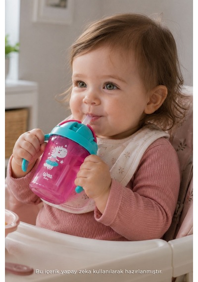 Wee Baby Pipetli Bardak Pembe Renkli Çok Renkli