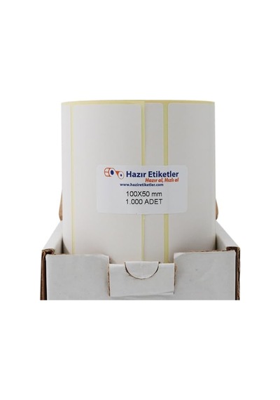 Eko Termal Etiket 100mm X 50mm Ruloda 1000 Adet 40mm Kuka Çapında Direk Termal Transfer Etiketi 1