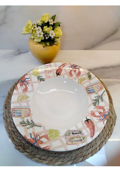 Agen Sardine Makarna Tabağı 27 Cm Beyaz