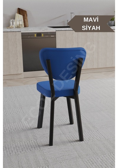 Faymend 2 Adet Elma Model Mutfak Sandalyesi Salon Sandalyesi Yemek Sandalyesi Cafe Restaurant Sandalyesi Mavi2