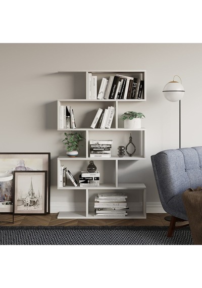 Decormet Nilüfer Kitaplık Beyaz Beyaz