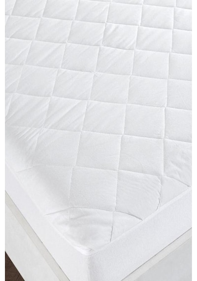 Bebesi Fitted Kapitoneli 160x200 Cm Çift Kişilik Yatak Koruyucu Çarşaf Beyaz