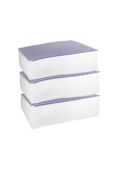 Vedsey 3'lü Set 70x50x25 CM Lacivert Çizgili Hurç Lacivert