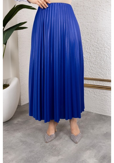 Hira Life Fashion Kadın Tesettür Giyim Ve Deri Görünümlü Beli Lastik Detayı İle Piliseli Uzun Etek Mavi Mavi Hira Life Fashion Kadın Tesettür Giyim Ve Deri Görünümlü Beli Lastik Detayı İle Piliseli Uzun Etek Mavi Mavi